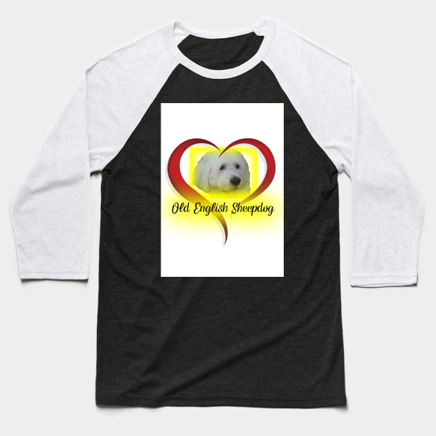 Old English Sheepdog Baseball T-Shirt by Ians Photos and Art